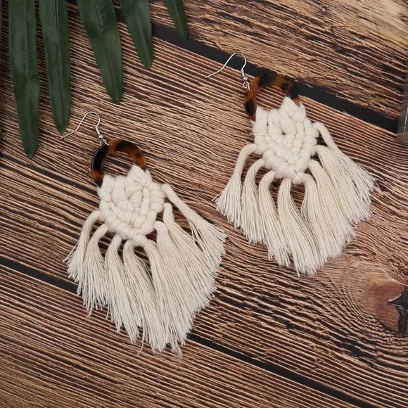 Macrame Earrings - Picture 3 of 8
